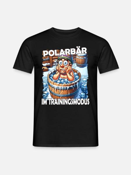 Eisbaden Winterbaden Lustig - Männer T-Shirt - Schwarz
