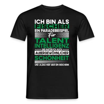 Fischer Bescheiden - Lustiger Spruch - Männer T-Shirt - Schwarz - Vorne - AI Model Male 178 light (178cm)