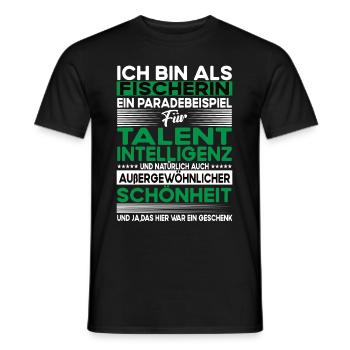 Fischerin Bescheiden - Lustiger Spruch - Männer T-Shirt - Schwarz - Vorne - AI Model Male 178 light (178cm)