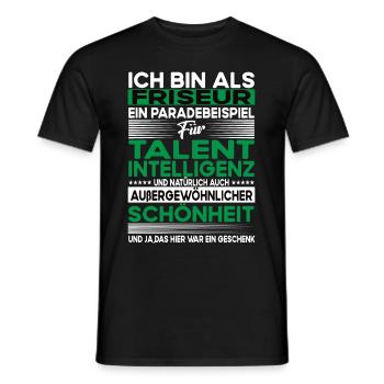 Friseur Bescheiden - Lustiger Spruch - Männer T-Shirt - Schwarz - Vorne - AI Model Male 178 light (178cm)