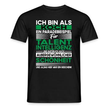 Koch Bescheiden - Lustiger Spruch - Männer T-Shirt - Schwarz - Vorne - AI Model Male 178 light (178cm)