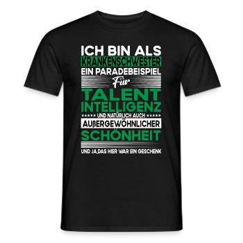Krankenschwester Bescheiden - Lustiger Spruch - Männer T-Shirt - Schwarz - Vorne - AI Model Male 178 light (178cm)