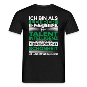Lehrer Bescheiden - Lustiger Spruch - Männer T-Shirt - Schwarz - Vorne - AI Model Male 178 light (178cm)