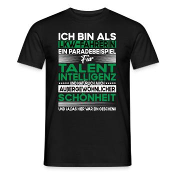 Lkw fahrerin Bescheiden - Lustiger Spruch - Männer T-Shirt - Schwarz - Vorne - AI Model Male 178 light (178cm)