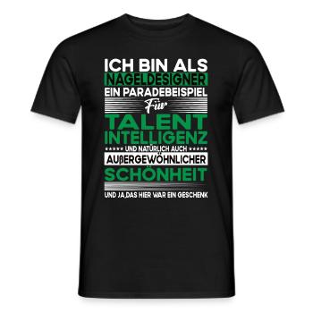 Nageldesigner Bescheiden - Lustiger Spruch - Männer T-Shirt - Schwarz - Vorne - AI Model Male 178 light (178cm)