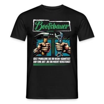 Bootsbauer Beruf mit lustigen Spruch - Männer T-Shirt - Schwarz - Vorne - AI Model Male 178 light (178cm)