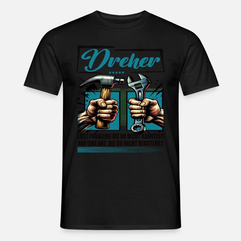 Dreher Beruf mit lustigen Spruch - Männer T-Shirt - Schwarz