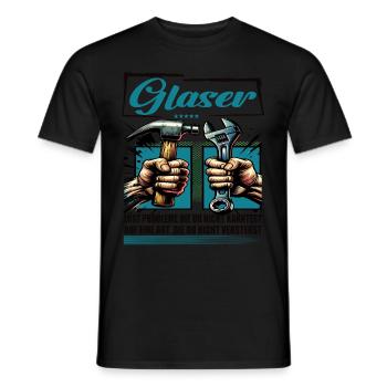 Glaser Beruf mit lustigen Spruch - Männer T-Shirt - Schwarz - Vorne - AI Model Male 178 light (178cm)