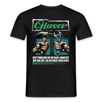 Glaser Beruf mit lustigen Spruch - Männer T-Shirt - Schwarz - Vorne - AI Model Male 178 light (178cm)