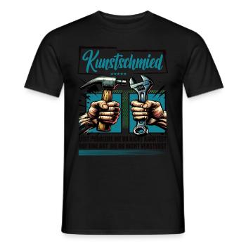 Kunstschmied Beruf mit lustigen Spruch - Männer T-Shirt - Schwarz - Vorne - AI Model Male 178 light (178cm)