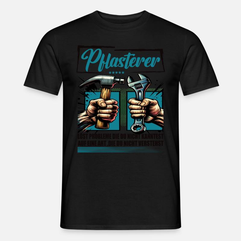 Pflasterer Beruf mit lustigen Spruch - Männer T-Shirt - Schwarz