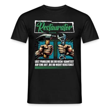 Restaurator Beruf mit lustigen Spruch - Männer T-Shirt - Schwarz - Vorne - AI Model Male 178 light (178cm)