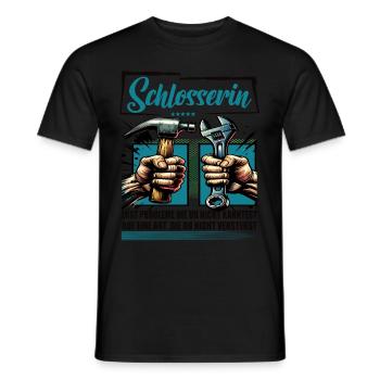 Schlosserin Beruf mit lustigen Spruch - Männer T-Shirt - Schwarz - Vorne - AI Model Male 178 light (178cm)