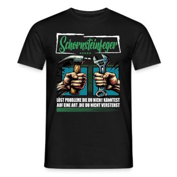 Schornsteinfeger Beruf mit lustigen Spruch - Männer T-Shirt - Schwarz - Vorne - AI Model Male 178 light (178cm)