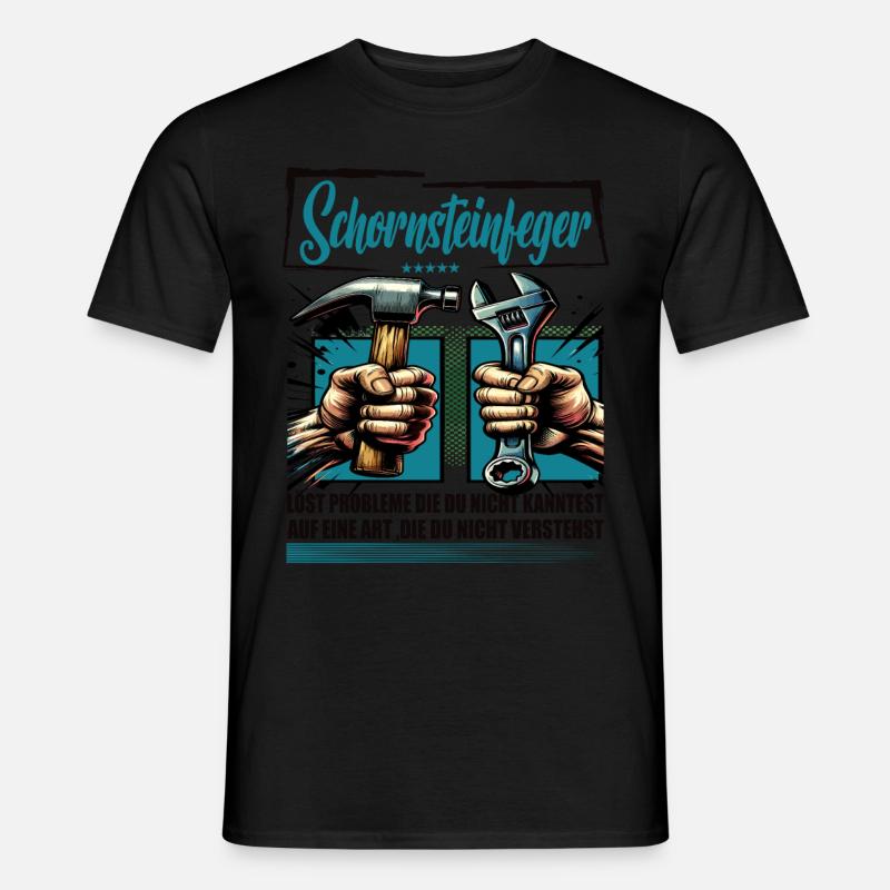 Schornsteinfeger Beruf mit lustigen Spruch - Männer T-Shirt - Schwarz