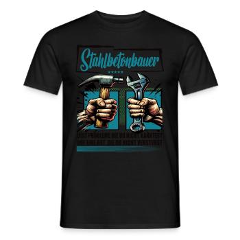 Stahlbetonbauer Beruf mit lustigen Spruch - Männer T-Shirt - Schwarz - Vorne - AI Model Male 178 light (178cm)