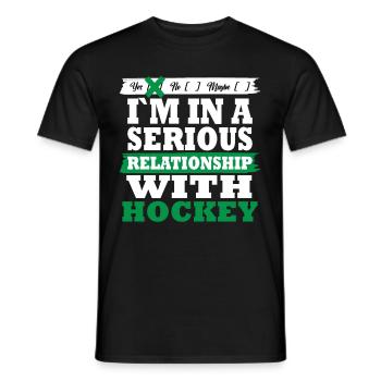 Hockey My serious relationship funny - Männer T-Shirt - Schwarz - Vorne - AI Model Male 178 light (178cm)