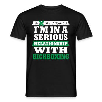 Kickboxing My serious relationship funny - Men's T-Shirt - black - Front - AI Model Male 178 light (178cm)