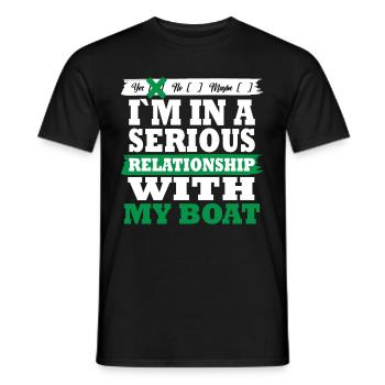 My boat My serious relationship funny - Männer T-Shirt - Schwarz - Vorne - AI Model Male 178 light (178cm)