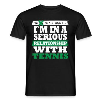 Tennis My serious relationship funny - Männer T-Shirt - Schwarz - Vorne - AI Model Male 178 light (178cm)