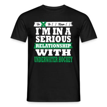 Underwater hockey My serious relationship funny - Men's T-Shirt - black - Front - AI Model Male 178 light (178cm)