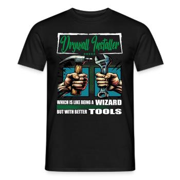 Drywall installer Profession Saying Worker - Men's T-Shirt - black - Front - AI Model Male 178 light (178cm)