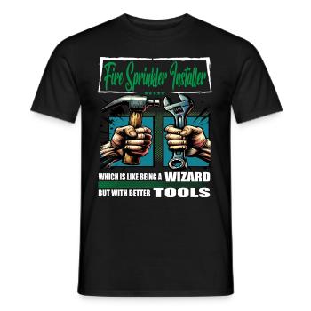 Fire sprinkler installer Profession Saying Worker - Men's T-Shirt - black - Front - AI Model Male 178 light (178cm)