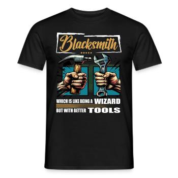Blacksmith Profession Saying Worker - Men's T-Shirt - black - Front - AI Model Male 178 light (178cm)