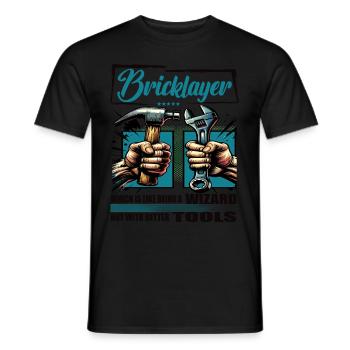 Bricklayer Profession Saying Worker - Men's T-Shirt - black - Front - AI Model Male 178 light (178cm)