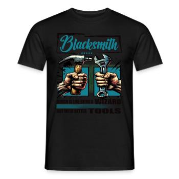 Blacksmith Profession Saying Worker - Men's T-Shirt - black - Front - AI Model Male 178 light (178cm)