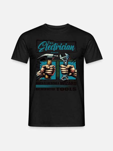 Electrician Profession Saying Worker - Men's T-Shirt - black