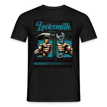 Locksmith Profession Saying Worker - Men's T-Shirt - black - Front - AI Model Male 178 light (178cm)