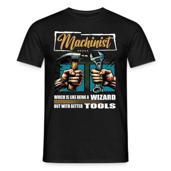 Machinist, Profession, Saying, Worker - Men's T-Shirt - black - Front - AI Model Male 178 light (178cm)