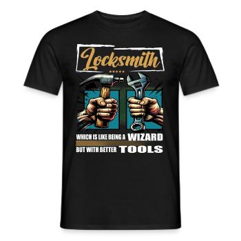 Locksmith Profession Saying Worker - Men's T-Shirt - black - Front - AI Model Male 178 light (178cm)