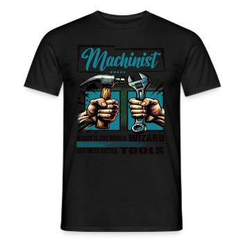 Machinist, Profession, Saying, Worker - Men's T-Shirt - black - Front - AI Model Male 178 light (178cm)