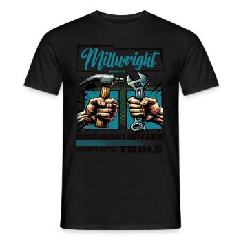 Millwright Profession Saying Worker - Men's T-Shirt - black - Front - AI Model Male 178 light (178cm)