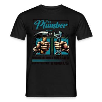 Plumber Profession Saying Worker - Men's T-Shirt - black - Front - AI Model Male 178 light (178cm)