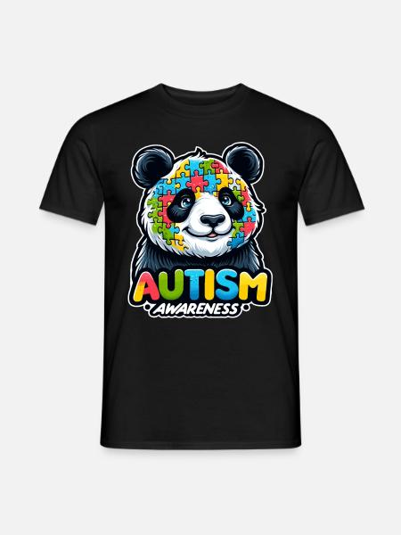 Autism Awareness puzzles piece - Men's T-Shirt - black