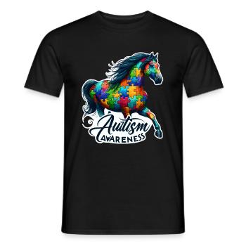 Autism Awareness puzzles piece - Männer T-Shirt - Schwarz - Vorne - AI Model Male 178 light (178cm)