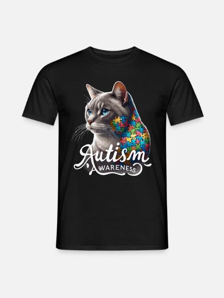 Autism Awareness puzzles piece - Men's T-Shirt - black