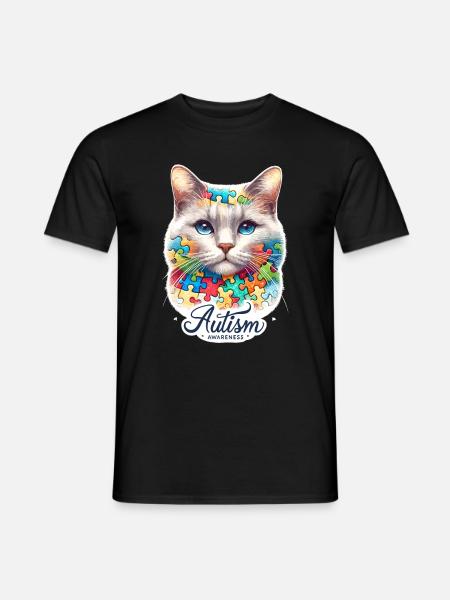 Autism Awareness puzzles piece - Men's T-Shirt - black