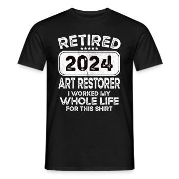 Retired Art restorer 2024 - Men's T-Shirt - black - Front - AI Model Male 178 light (178cm)
