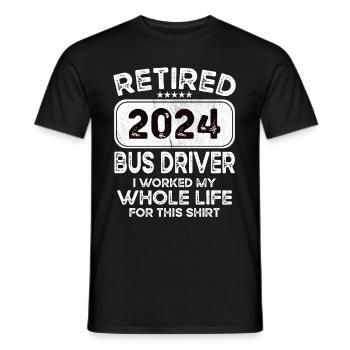 Retired Bus driver 2024 - Männer T-Shirt - Schwarz - Vorne - AI Model Male 178 light (178cm)