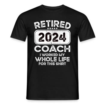 Retired Coach 2024 - Men's T-Shirt - black - Front - AI Model Male 178 light (178cm)