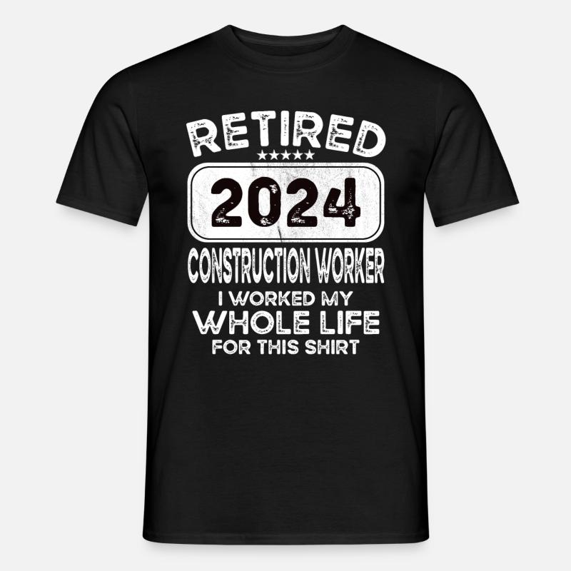 Retired Construction worker 2024 - Männer T-Shirt - Schwarz