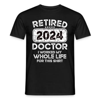 Médecin retraité 2024 - T-shirt homme - noir - Devant - AI Model Male 178 light (178cm)