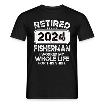 Retired Fisherman 2024 - Männer T-Shirt - Schwarz - Vorne - AI Model Male 178 light (178cm)