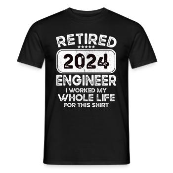 Retired Engineer 2024 - Men's T-Shirt - black - Front - AI Model Male 178 light (178cm)