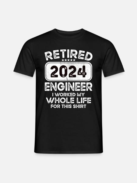 Retired Engineer 2024 - Men's T-Shirt - black