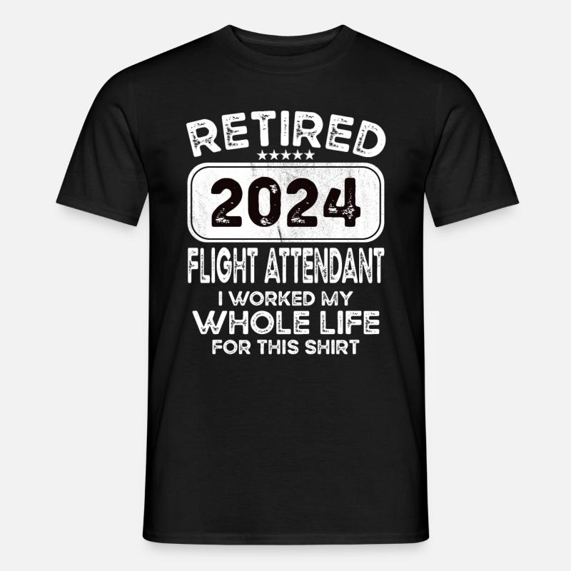 Retired Flight attendant 2024 - Männer T-Shirt - Schwarz